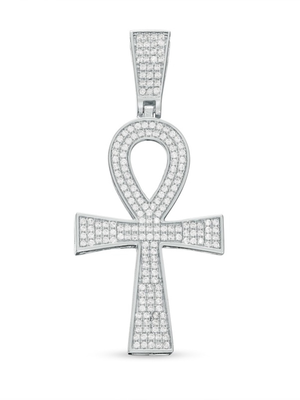 Pave MOISSANITE Ankh Cross Necklace